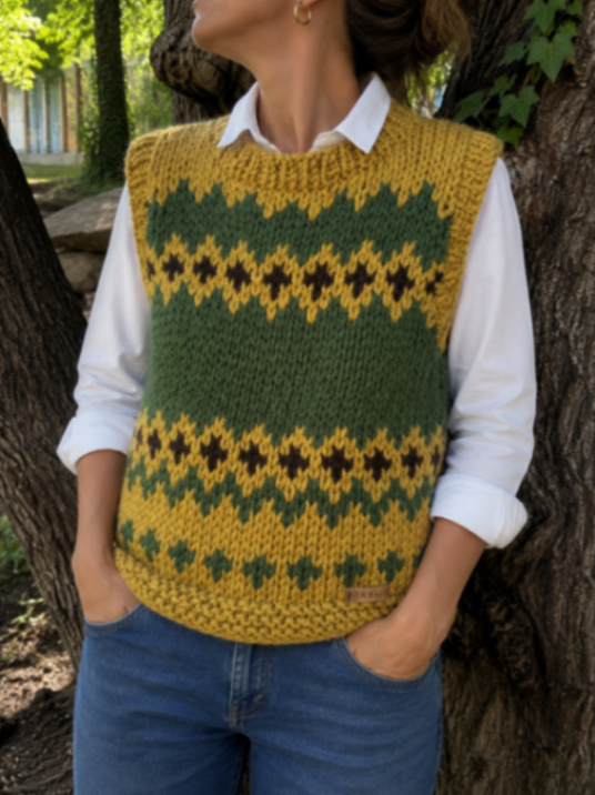 Yellow vest with patterns 1